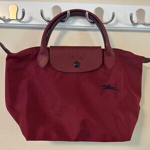 Longchamp Le Pliage Horse Top Handle Bag S in Burgundy